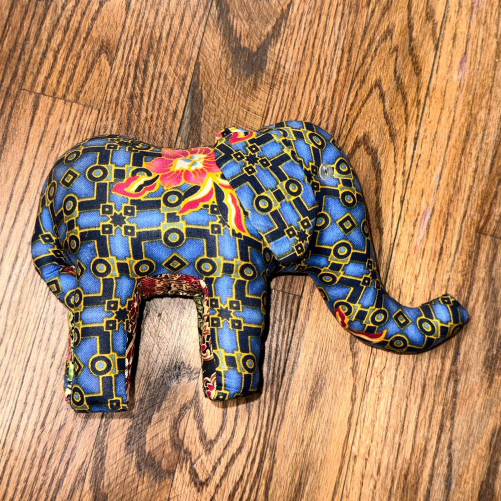 Colorful Patterned Elephant Plush
